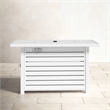 Living Source International Outdoor Stainless Steel Fire Pit Table in White