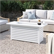 Living Source International Outdoor Stainless Steel Fire Pit Table in White