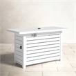 Living Source International Outdoor Stainless Steel Fire Pit Table in White