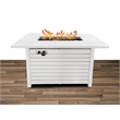Living Source International Outdoor Stainless Steel Fire Pit Table in White