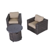 Living Source International Rattan Wicker 2 - Person Seating Group with Cushions