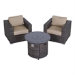 Living Source International Rattan Wicker 2 - Person Seating Group with Cushions