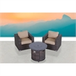 Living Source International Rattan Wicker 2 - Person Seating Group with Cushions