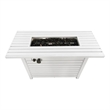 LSI 25'' H x 42'' W Steel Propane Outdoor Fire Pit Table with Lid