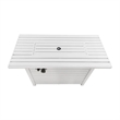 LSI 25'' H x 42'' W Steel Propane Outdoor Fire Pit Table with Lid