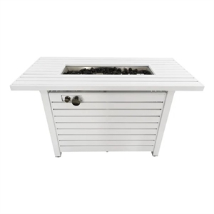 LSI 25'' H x 42'' W Steel Propane Outdoor Fire Pit Table with Lid