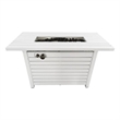 LSI 25'' H x 42'' W Steel Propane Outdoor Fire Pit Table with Lid