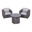 Living Source High-Density Polyethylene Wicker 2 - Person Seating Group Cushions