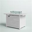 Living Source International Outdoor Stainless Steel Fire Pit Table in White