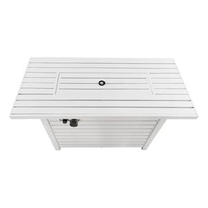 Living Source International Outdoor Stainless Steel Fire Pit Table in White