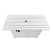 Living Source International Outdoor Stainless Steel Fire Pit Table in White