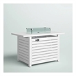 Living Source International Outdoor Stainless Steel Fire Pit Table in White