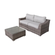 Living Source International 2-Person Wicker / Rattan Seating Group in Gray