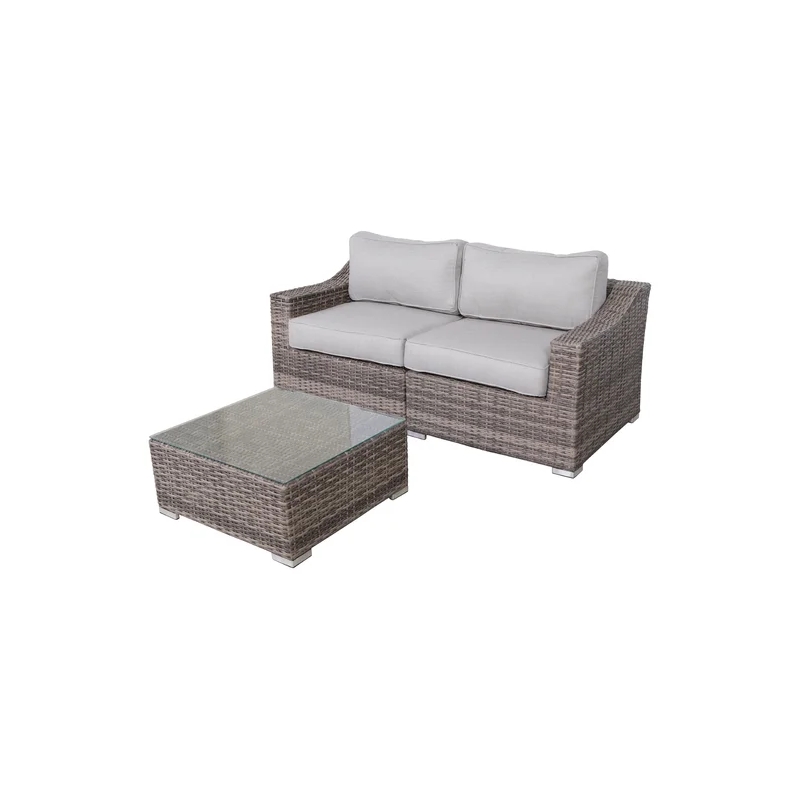 Living Source International 2-Person Wicker / Rattan Seating Group in Gray