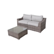 Living Source International 2-Person Wicker / Rattan Seating Group in Gray