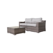 Living Source International 2-Person Wicker / Rattan Seating Group in Gray