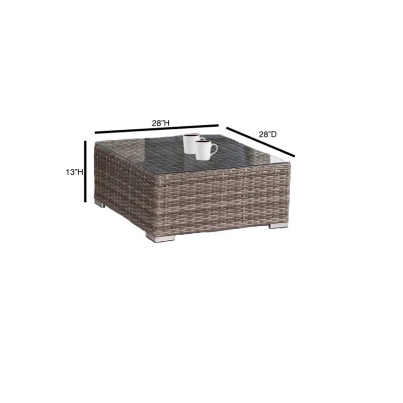 Living Source International 2-Person Wicker / Rattan Seating Group in Gray
