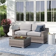 Living Source International 2-Person Wicker / Rattan Seating Group in Gray