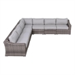 Living Source International Wicker 6 - Person Seating Group with Cushions