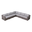 Living Source International Wicker 6 - Person Seating Group with Cushions