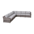 Living Source International Wicker 6 - Person Seating Group with Cushions
