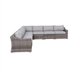 Living Source International Wicker 6 - Person Seating Group with Cushions