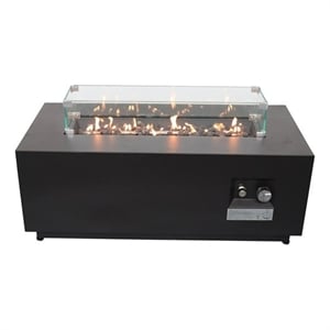 LSI 16'' H x 42'' W Steel Outdoor Fire Pit Table with Lid