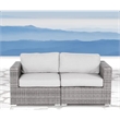 LSI 66'' Wide Outdoor Wicker Loveseat with Cushions