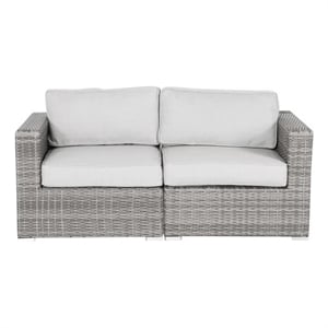 LSI 66'' Wide Outdoor Wicker Loveseat with Cushions