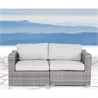 LSI 66'' Wide Outdoor Wicker Loveseat with Cushions