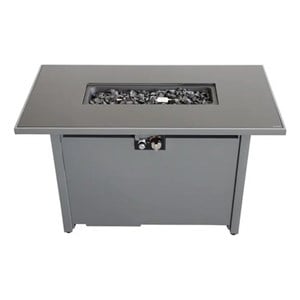 LSI 25'' H x 42'' W Steel Outdoor Fire Pit Table with Lid