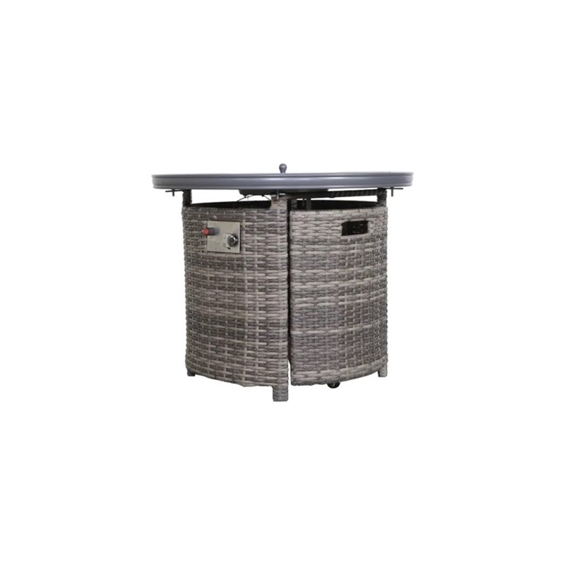 Living Source International 25'' H x 32'' W Outdoor Fire Pit Table with Lid
