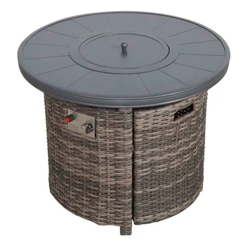 Living Source International 25'' H x 32'' W Outdoor Fire Pit Table with Lid