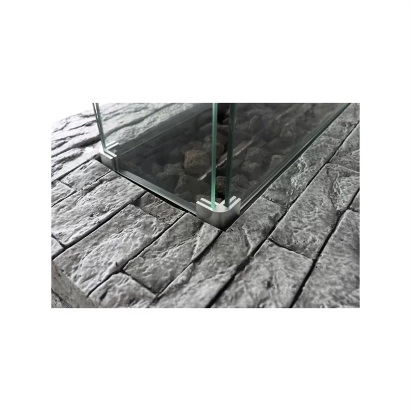 Living Source International 16'' H x 42'' W Concrete Outdoor Fire Pit Table
