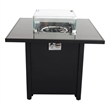 Living Source International 25'' H x 30'' W Steel Outdoor Fire PitTable with Lid