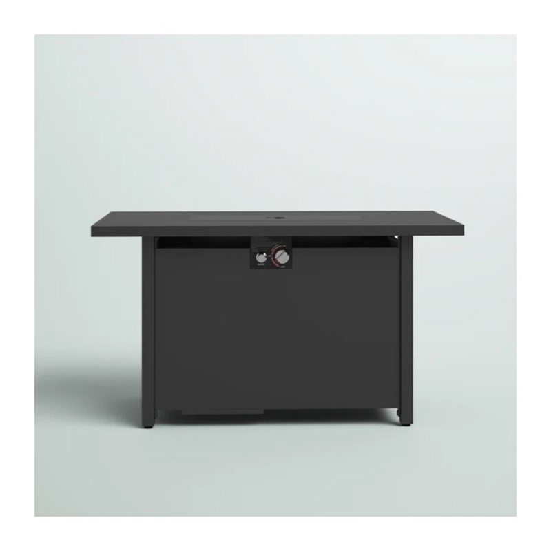 Living Source 25'' H x 42'' W Steel Outdoor Fire Pit Table with Lid