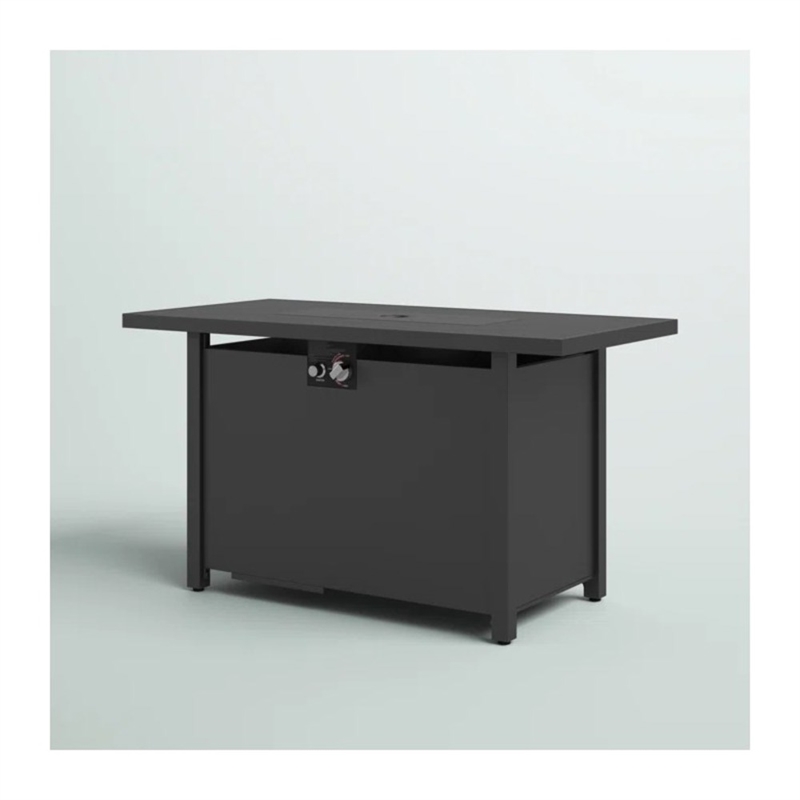 Living Source 25'' H x 42'' W Steel Outdoor Fire Pit Table with Lid