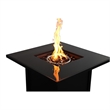 LSI 30'' W Black Metal Outdoor Fire Pit Table with Lid
