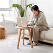 Natural Solid Oak Wood Round End Table  Small Side Table for Living Room