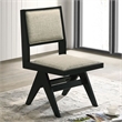 LSI Contemporary Dining Chairs Black Wood Frame with Light Gray Fabric