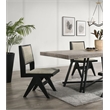 LSI Contemporary Dining Chairs Black Wood Frame with Light Gray Fabric