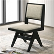LSI Contemporary Dining Chairs Black Wood Frame with Light Gray Fabric