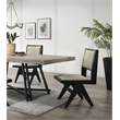 LSI Contemporary Dining Chairs Black Wood Frame with Light Gray Fabric