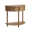31.5 Farmhouse Walnut Half Moon Console Table with Storage