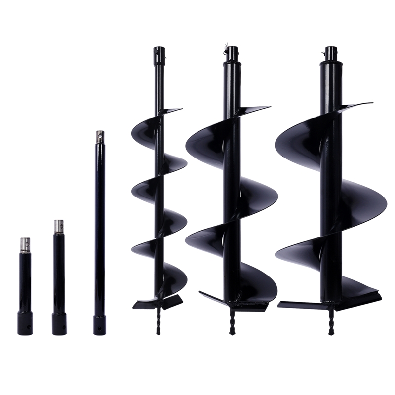 Auger Drill Bit Set for Planting and Digging with Extension Rods 6in  10in  12in