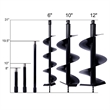 Auger Drill Bit Set for Planting and Digging with Extension Rods 6in  10in  12in