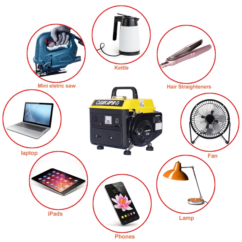 Portable 900W Gas Generator for Home Camping and Tailgating