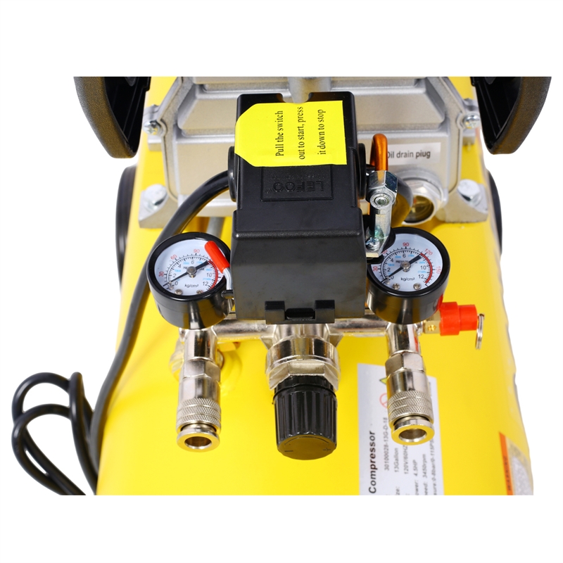 4.5HP 13-Gal Portable Air Compressor  Ultra Quiet 115 PSI Wheels Adjustable Max