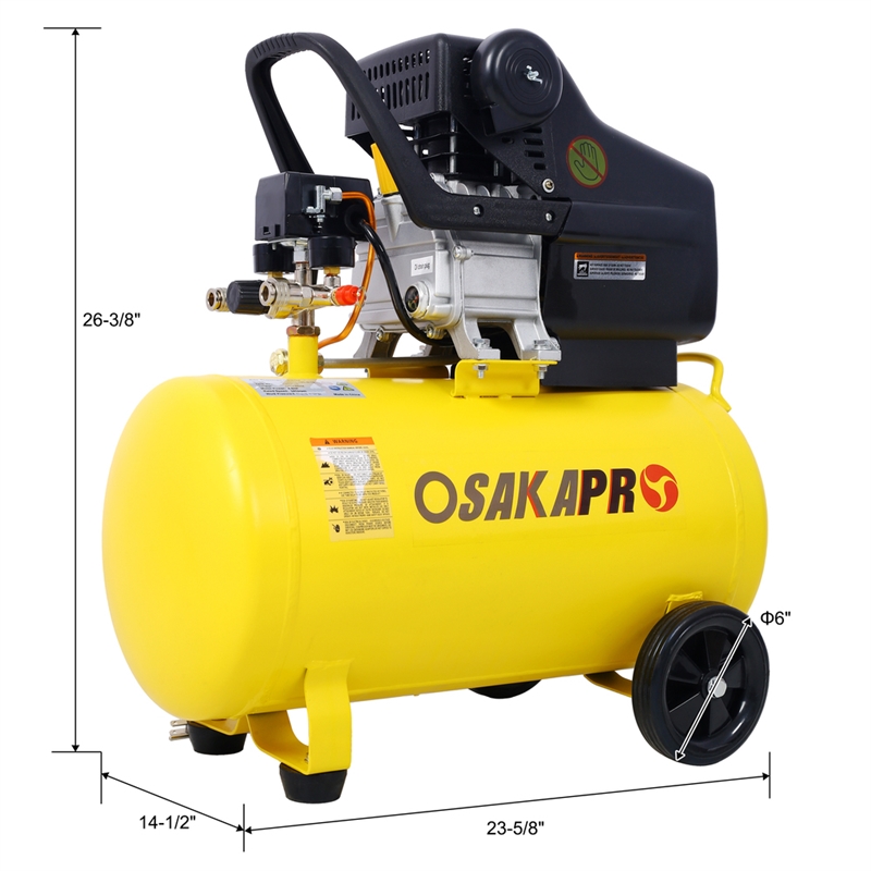 4.5HP 13-Gal Portable Air Compressor  Ultra Quiet 115 PSI Wheels Adjustable Max