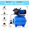 1.6HP Shallow Well Pump with Tank Auto Water Booster for Home  Farm Irrigate